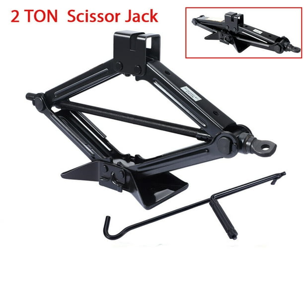 Carbole Heavy Duty Steel Scissor Jack 2 Ton Car Auto Changing Tires Tools, Black