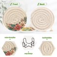 thumbnail image 3 of 6 Pcs Drink Coasters with Holder 3.94in Woven Coasters for Drinks Circular Christmas Wreath Coaster Set for Protection Table, 3 of 7