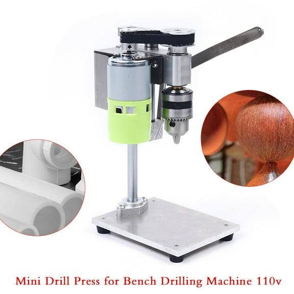 ZhdnBhnos Bench Top Mini Drill Press 7 Speed Adjustable 1000-4500rpm Electric Tabletop Precision Drilling Machine