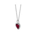 thumbnail image 2 of Women's Finecraft Heart Pendant Necklace with Ruby and White Sapphire in Sterling Silver, 18”, 2 of 6
