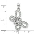 thumbnail image 2 of 925 Sterling Silver Polished Cubic Zirconia Pendant Necklace 28.4x21.65mm Wide Pendant for Women, 2 of 2