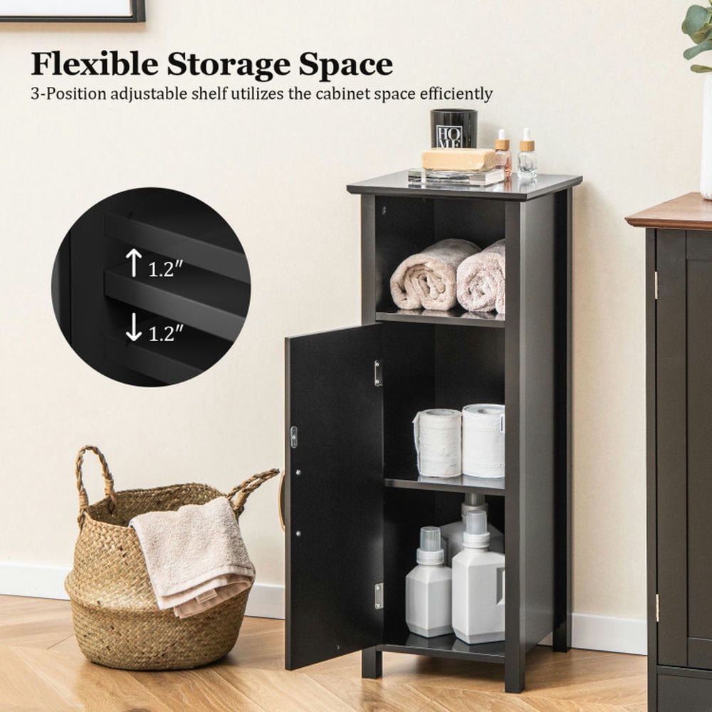 Finihen Bathroom Storage Cabinet, Bathroom Floor Cabinet, Bathroom Storage Organizer with 2-Tier Cabinet, for Bathroom, Living Room, Bedroom, Kitchen, Black Finihen Bathroom Storage Cabinet, Bathroom Floor Cabinet, Bathroom Storage Organizer with 2-Tier Cabinet, for Bathroom, Living Room, Bedroom, Kitchen, Black