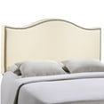 thumbnail image 4 of Modern Contemporary Full Size Nailhead Upholstered Headboard, Ivory Fabric, 4 of 4