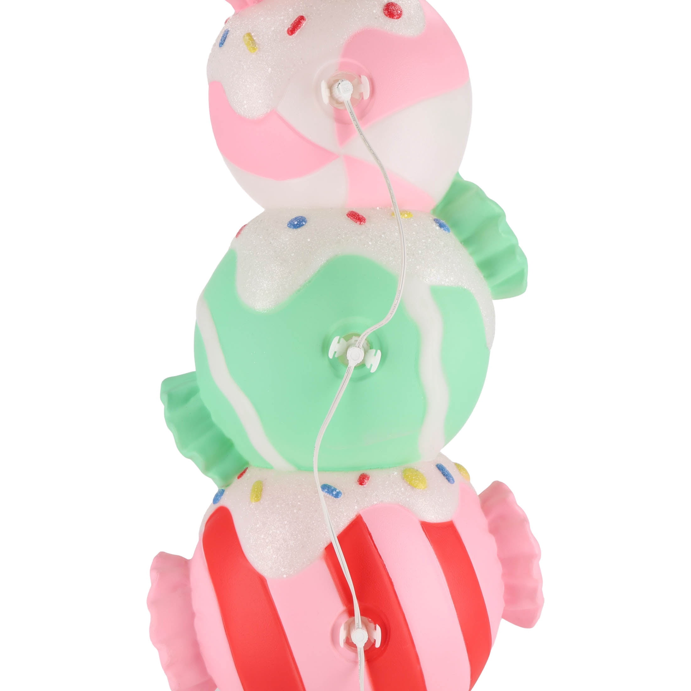 Lighted Blow Mold Stacked Candies Indoor/Outdoor Christmas Decoration, Multicolor, 28", by Holiday Time
