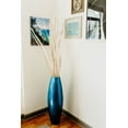 thumbnail image 2 of Green Floral Crafts 27-inch Natural Bamboo Cylinder Floor Vase Wooden for Dried Flowers Branches Perfect Spa Office Dining Living Room Entry Way Home Decoration, Lacquer Blue, 2 of 6