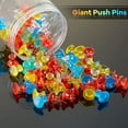 thumbnail image 3 of 60 Pieces Giant Push Pins Big Thumb Tacks Large Tacks Jumbo Pins Steel Point 1 Inch Plastic Heads Pins Marking Pins for Cork Board (Red, Yellow, Blue, Green, Transparent), 3 of 5