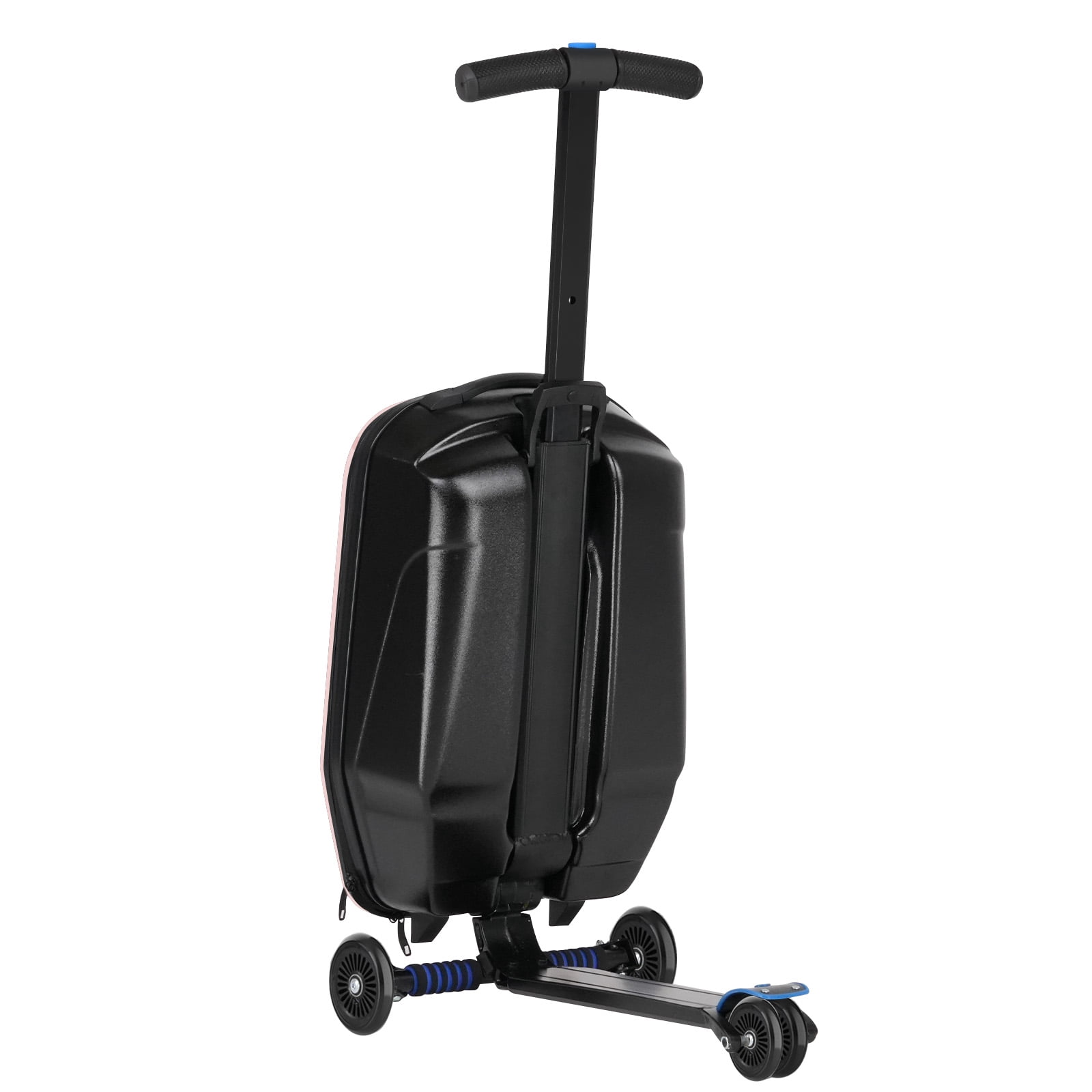 Advwin Scooter Luggage for Kids & Adults, Hardside Ride on Suitcase for Kids Ages 4-15 Multifunctional Lightweight Foldable Carry on Luggage with Wheels Ride on for Children Teenagers, Pink