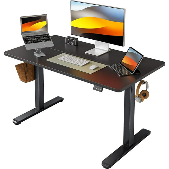 FEZIBO Electric Standing Desk Adjustable Height, 40 x 24 Inch Sit and Stand Desk, Home Office Desk, Ergonomic Workstation Computer Desk, Black