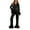 Black-XL, variant on Soft Flannel Pajama Set for Women - Lapel Shirt & Elastic Pants, Sister/Mother Sleep Loungewear