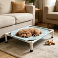 thumbnail image 4 of Elevated Cooling Pet Bed for Summer, Portable Raised Dog Cat Cot with Breathable Mesh, Washable Cover Foldable Pet Cot for Indoor Outdoor Camping Travel, Green, 4 of 6