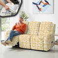 thumbnail image 5 of ZIATUBLES Daisy Recliner Cover for 3 Cushion Reclining Sofa, Stretch Yellow Checkered Recliner Couch Covers with Storage Pockets Set of 8, Soft Washable Furniture Protector for Pets, 5 of 9