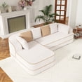 thumbnail image 4 of AOOWOW 106" Cloud Sectional Couch with L-Shape Chaise, Fluffy Comfy Couch 32D Boneless Sofa, Deep Seat Sofas & Couches for Living Room, No Assembly Required (White, Left Facing Chaise), 4 of 12