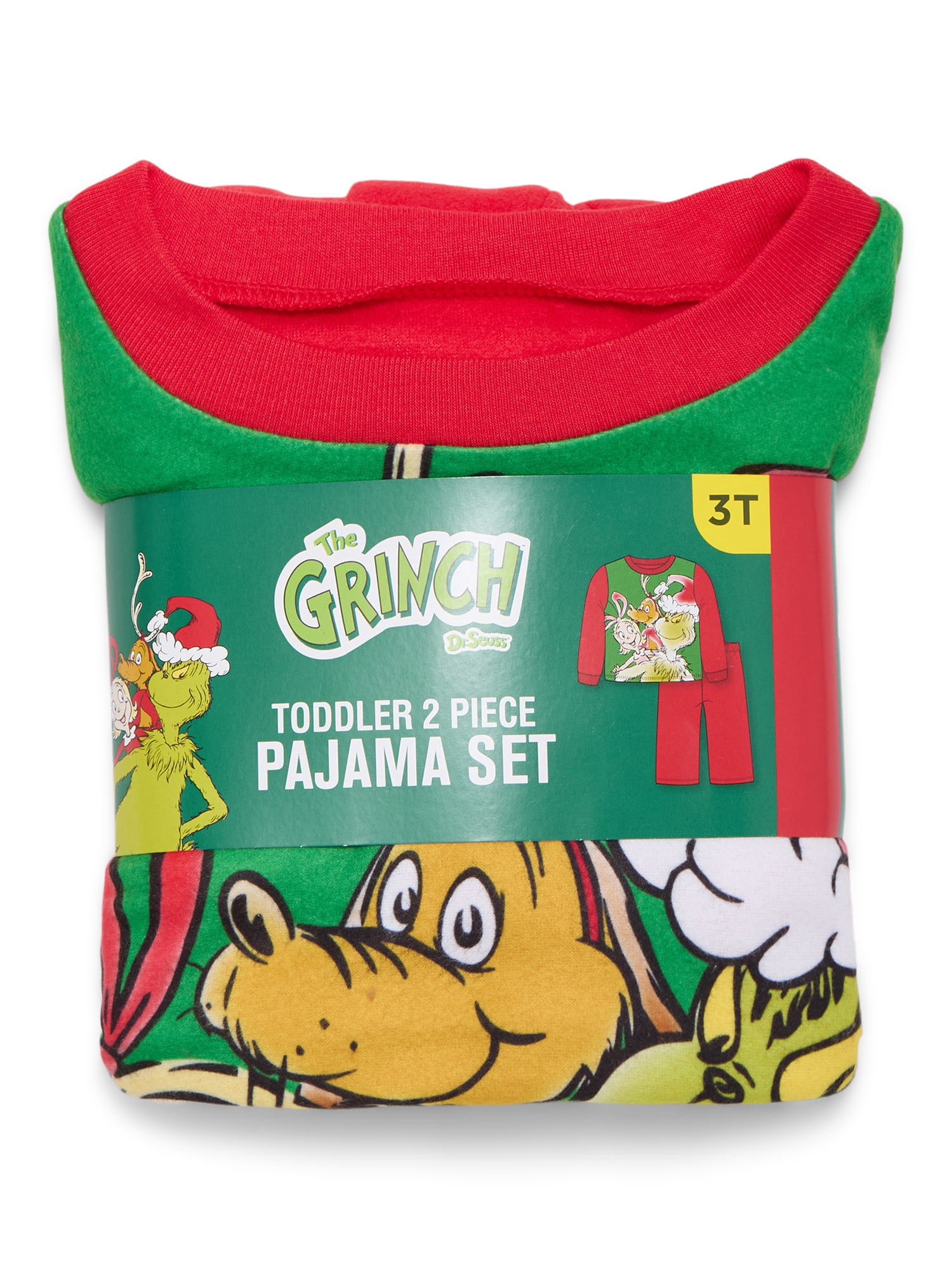 How The Grinch Stole Christmas Toddler Boys or Girls Long Sleeve Top and Pants Pajama Set, 2-Piece, Sizes 12M-5T