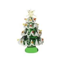 BNNG Crystal Christmas Tree Figurine 2.4" Mini Artificial Glass Tree for Holiday Decor,Miniature Green & Clear Trees as Tabletop Ornaments Centerpieces,Gifts for Christmas Home Decor Craft Party