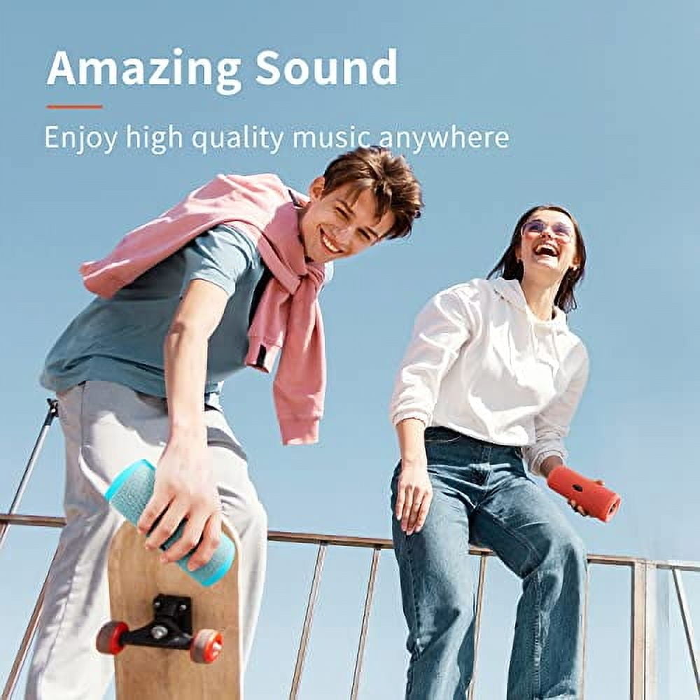 HEYSONG Portable Bluetooth Speaker, Waterproof Wireless Shower Speakers with Good Bass, IPX7 Floating, 5000mAh, TF Card, Loud Sound for Beach, Pool, Kayak Accessories, Gifts for Woman, Girl - Red