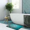 thumbnail image 4 of Cherry Blossom Floral Memory Foam Bath Mat,Pink&nbsp;Sakura&nbsp;Flowers&nbsp;Bathroom Decor&nbsp;Teal&nbsp;Rug Shaggy Bathroom Floor Carpet Absorbent,Super Cozy Non Slip Machine Wash and Dry,16"x24", 4 of 6