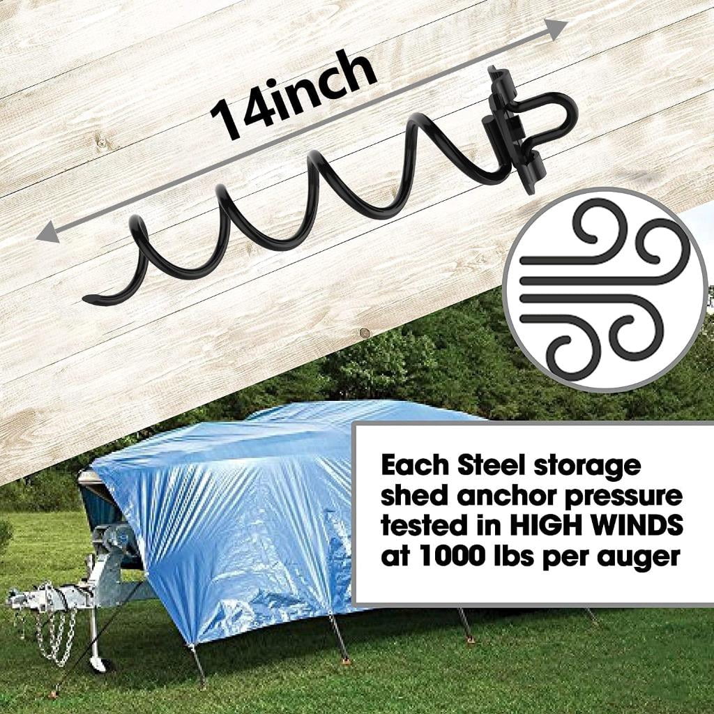 Euromax USA 1-Pc Spiral Stakes for Trampoline, Canopies,car Ports,etc With Tie Down Straps