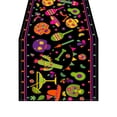 thumbnail image 1 of Camino de mesa mexicano de lino blanco con bordado floral del Día de Muertos, pañuelo para mesa de comedor, decoración para fiestas en casa y festivales., 1 of 7