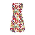 thumbnail image 3 of Pejock Summer Dresses for Women Beach Floral Tshirt Sundress Sleeveless Pockets Casual Loose Tank Dress Beige A XL (US Size: 10), 3 of 4