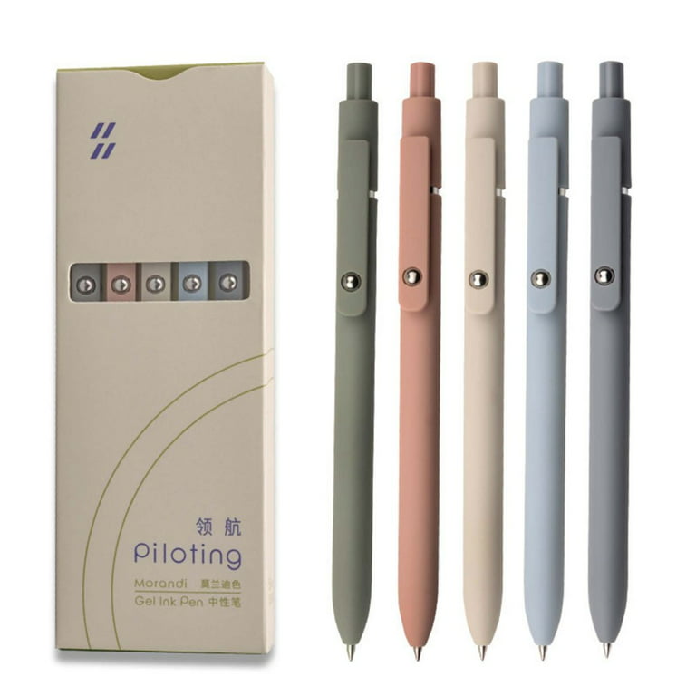 5pcs Morandi Retractable Gel Pens Not Easy To Dissolve & Fade Markers Pens  for Students Boys Girls Stationery Gifts Morandi Color 5pcs 