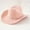Light Pink, variant on HNMKIU Stylish Western Cowboy Fedora Hat For Adults Featuring Bohemian Rhinestone And A Classic Curved Brim Pink,One Size