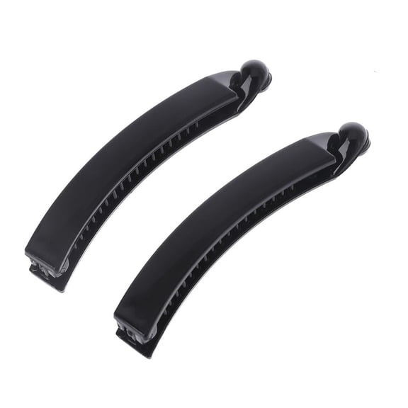 2 Pieces 10 for cm Banana Hair Clips Black Square for Head Plastic Barrette Pony