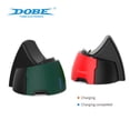 thumbnail image 2 of Dual Charging Dock for PS5 DualSense Controllers, Type-C Fast Charger Storage Stand, 850mA Output LED Charging Station TP5-3510, Red & Dark Green ABS Gaming Accessory 180g, 2 of 5