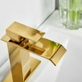 thumbnail image 7 of Waterfall Single Hole Single-Handle Low-Arc Bathroom Faucet With Supply Line in Brushed Gold, 7 of 7