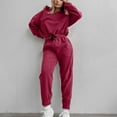 thumbnail image 4 of Dxzfnsa Womens Sweatsuits 2 Piece Sets Women Sporty Casual Solid Color Sets Half Zipper Long Sleeve Sweatshirts Drawstring Jogger Pants Loose Athletic Outfits, 4 of 4
