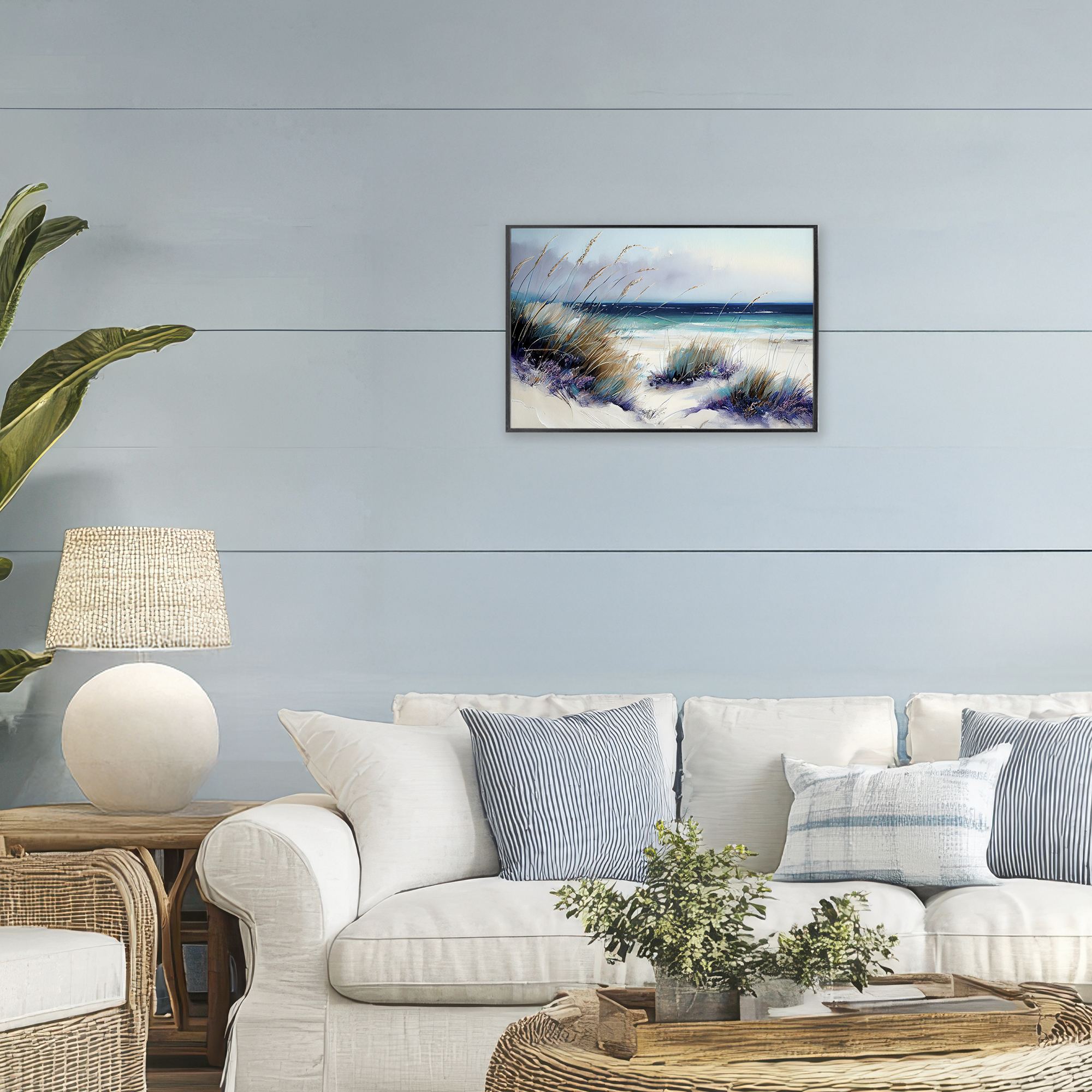 Euphoria Beach Dunes Black Framed Giclee Art, design by Sasha