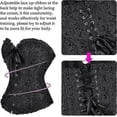 thumbnail image 2 of Women's Overbust Sweetheart Lace Up Plastic Bones Corset Bustier Top, 2 of 5