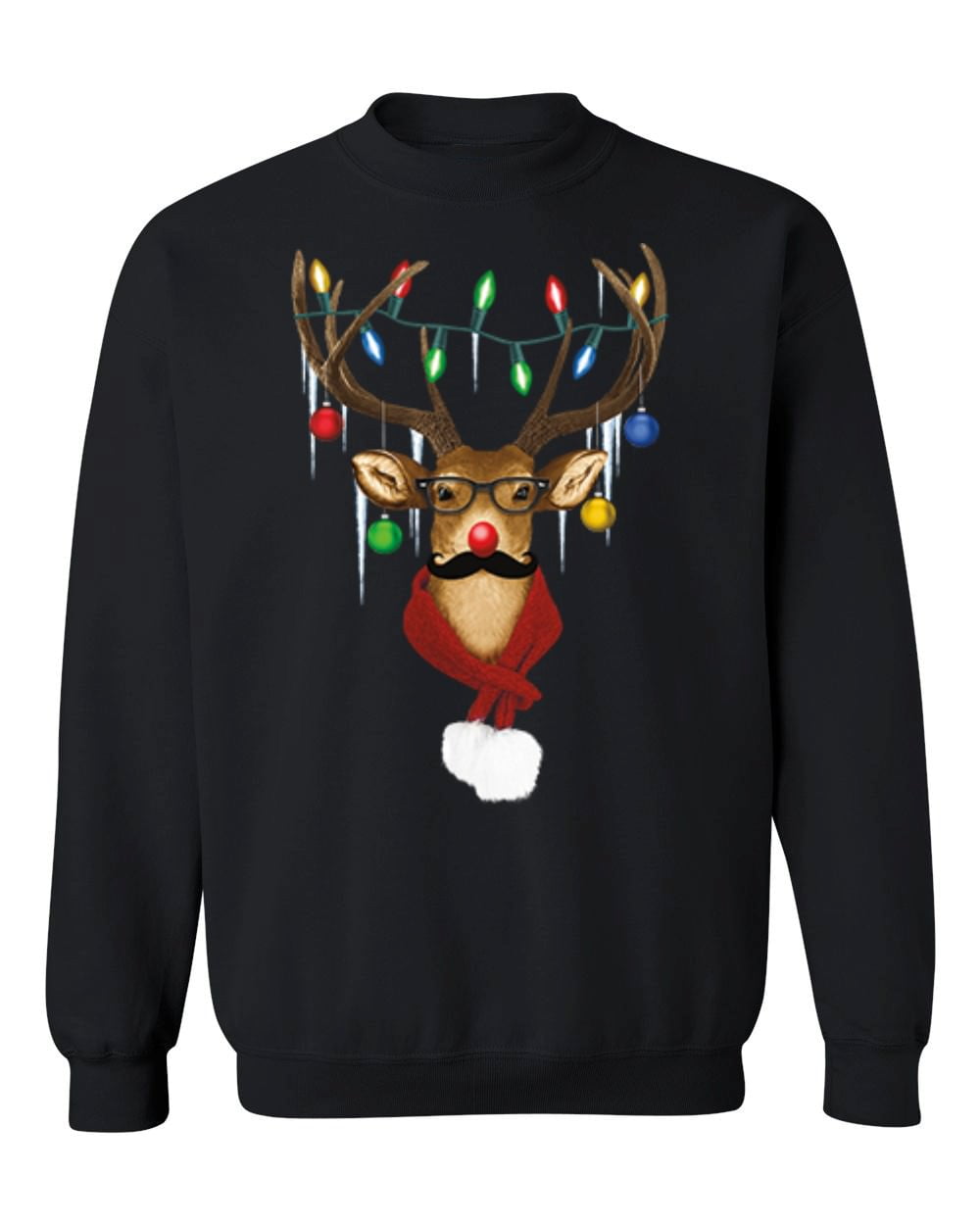 Christmas in the Woods Reindeer Knit Sweatshirt Cream main image 0