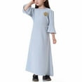 thumbnail image 7 of Zwiiyzr (8-17 Years) Kids Girls Muslim Dresses Long Sleeve Round Neck Color Block Dress Pink, 7 of 7
