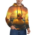 thumbnail image 2 of Picia Cartoon Swimming Yellow Duck Pattern Casual Men's Hoodie - Lightweight Hooded Sweatshirt with Kangaroo Pocket, Comfortable Pullover for Everyday, Travel-Small, 2 of 7