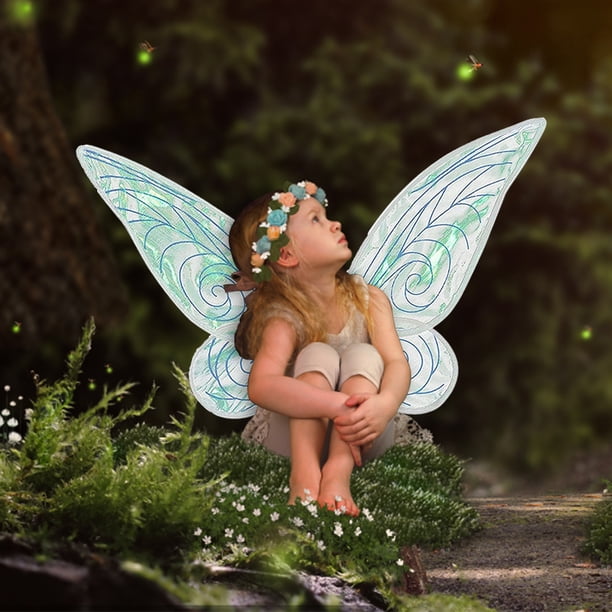 Juego De Alas De Mariposa De Ángel Guirnalda de Halloween para actuación de vacaciones para juegos de rol/festivales azul
