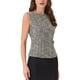 thumbnail image 4 of INSPIRAR CHIC Top de Tweed para Mujeres Sin Mangas Cuello Redondo Estampado de Cuadros Cintura Cremallera Hebilla Espalda Blusa Tops M Beige Negro, 4 of 6