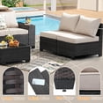 thumbnail image 7 of TerraRelax 7 Pieces Patio Furniture set All-Weather Outdoor Wicker Sectional Conversation Sofa Rattan patio seating sofa with cushion and Glass Table and Ottoman for Porch Poolside,Beige, 7 of 7