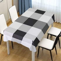 Ryvnso Black Grey White Checkered Pattern Rectangle Table Cloth Tablecover Dinning Tablecloth 54"x72"