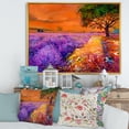 thumbnail image 2 of Designart 'An Orange Sunset Over Purple Lavender Fields II' Farmhouse Framed Canvas Wall Art Print, 2 of 5