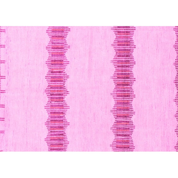 Ahgly Company Indoor Rectangle Solid Pink Modern Area Rugs, 2' x 5'