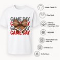 thumbnail image 5 of Game Day Football Bow Graphic T-Shirt, Unisex Classic Fit Crew Neck Tee, 5 of 9