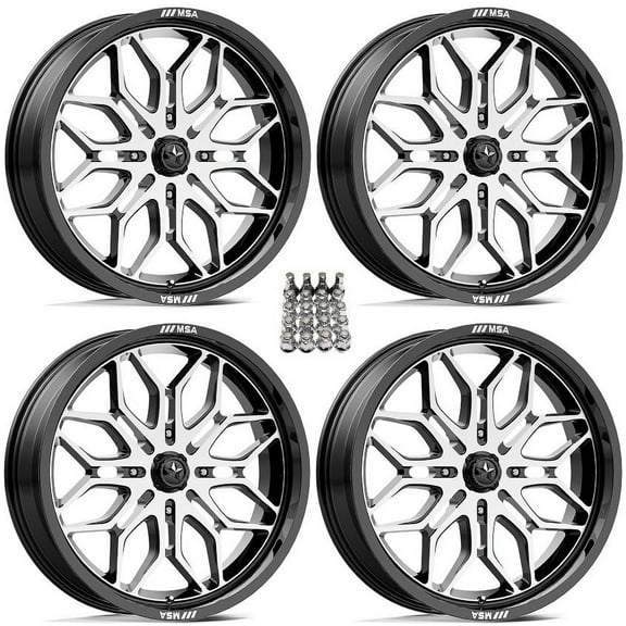 MSA M47 Sniper 24" Wheels/Rims Machined Can-Am Commander Maverick Renegade Outlander Defender