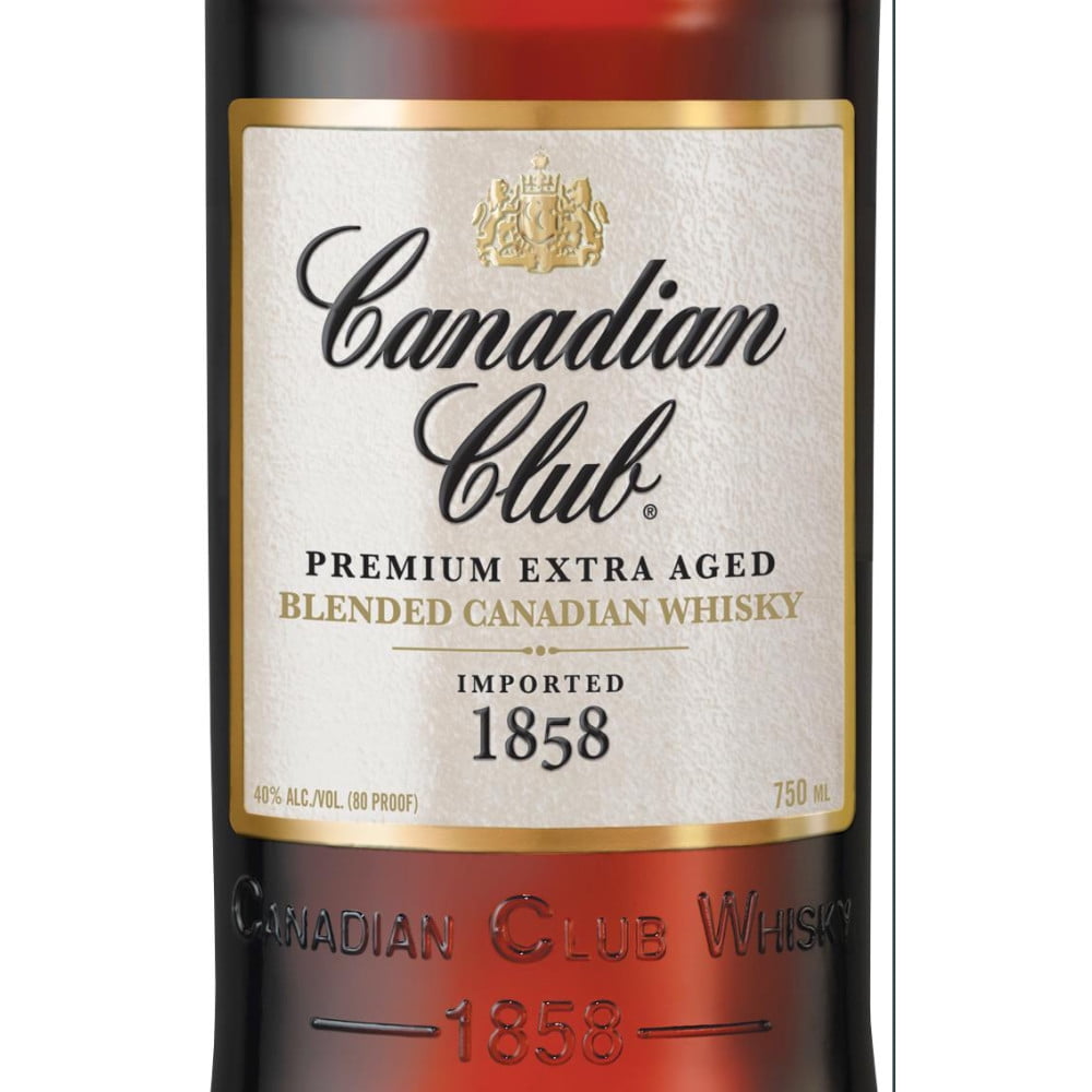 Canadian Club 1858 Whisky 750 ml Glass Bottle 40% ABV - Walmart.com