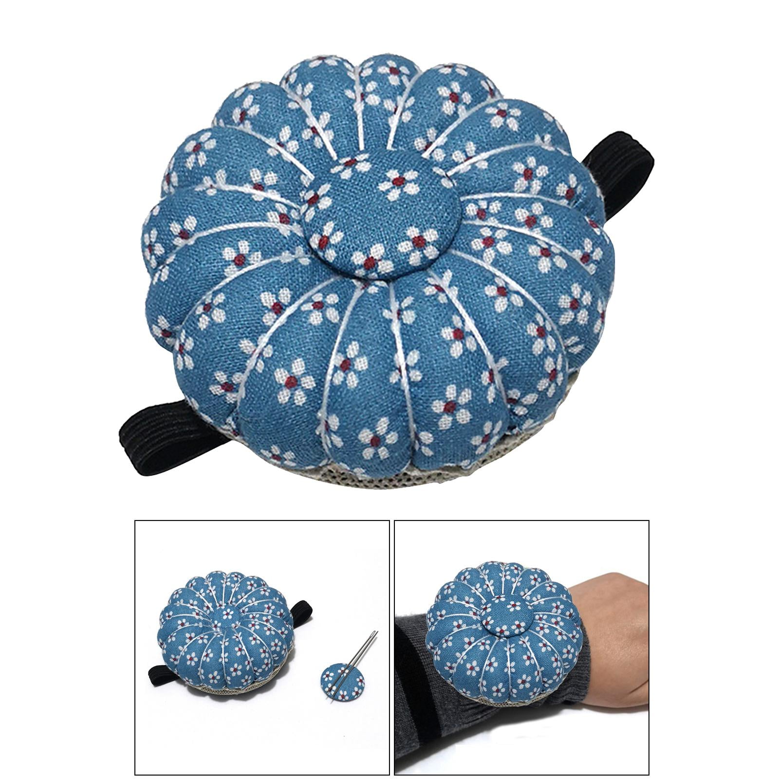 ZLXHDL Wrist Pin Cushions for Sewing,Pin Cushion Wrist,1 pcs Creative  Pumpkin Fabric Sewing Needles Pin Cushion with Elastic Wrist Belt(3)