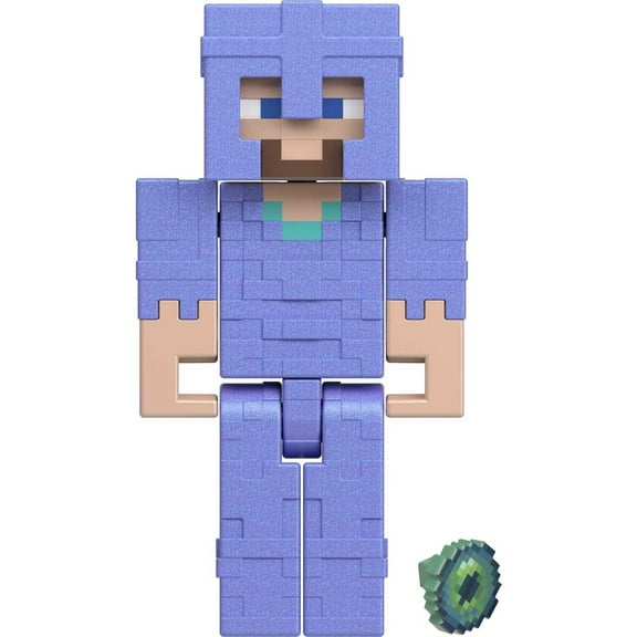 Minecraft Stronghold Steve Action Figure & Accessory with Portal Piece, 3.25-in Scale Toy