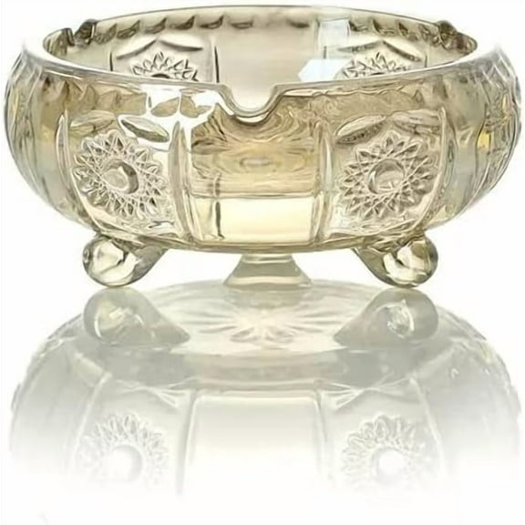 Ash Tray Sets for Cigarettes Crystal Glass Ashtray Embossed Texture Round Ashtray Living Room Cute Transparent Small Ashtray