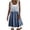 Blue, variant on TIHLMK Beach Dresses for Women Women's O-Neck Printing Loose Casual Fashion Fake Two Lay Sleeveless Dress