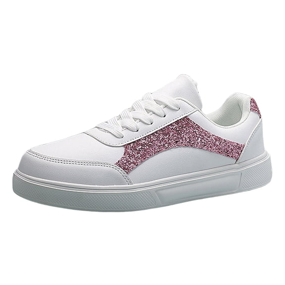 YLYL Sneakers for Women Men with Sequin-Embroidered Low Top Lace up Comfortable Casual Slip on Walking Shoes
