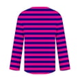 thumbnail image 5 of hxobax Striped Long Sleeve Shirts Womens Fall Fashion Tops Collar Button Blouse Cute Tunic Tee Shirt, 5 of 5