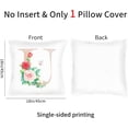 thumbnail image 4 of Alphabet Initial Letter U Floral Throw Pillow Cover 18x18 Inch, Decorative Monogrammed Rose Butterfly Flower Pillowcase for Bed Sofa Couch, Aesthetic Feminine Girls Velvet Cushion Case (U), 4 of 6